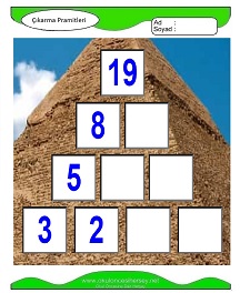 Çıkarma Pramidi Çalışma Sayfaları